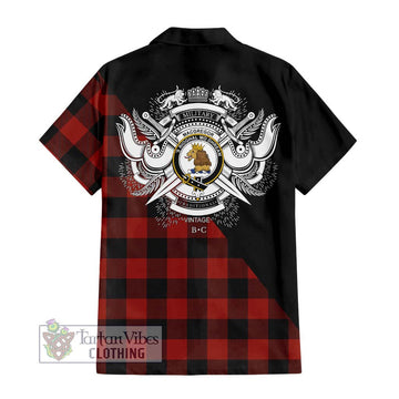 Rob Roy Macgregor Tartan Hawaiian Shirt with Family Crest and Military Logo Style