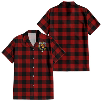 Rob Roy Macgregor Tartan Short Sleeve Button Down Shirt with Family Crest