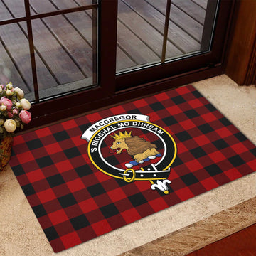 Rob Roy Macgregor Tartan Rubber Doormat with Family Crest