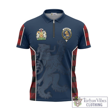 Rob Roy Macgregor Tartan Zipper Polo Shirt with Family Crest and Lion Rampant Vibes Sport Style