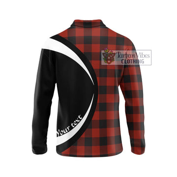Rob Roy Macgregor Tartan Long Sleeve Polo Shirt with Family Crest Circle Style - Tartan Vibes Clothing