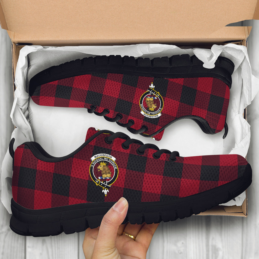 Rob Roy Macgregor Tartan Sneakers with Family Crest - Tartan Vibes Clothing