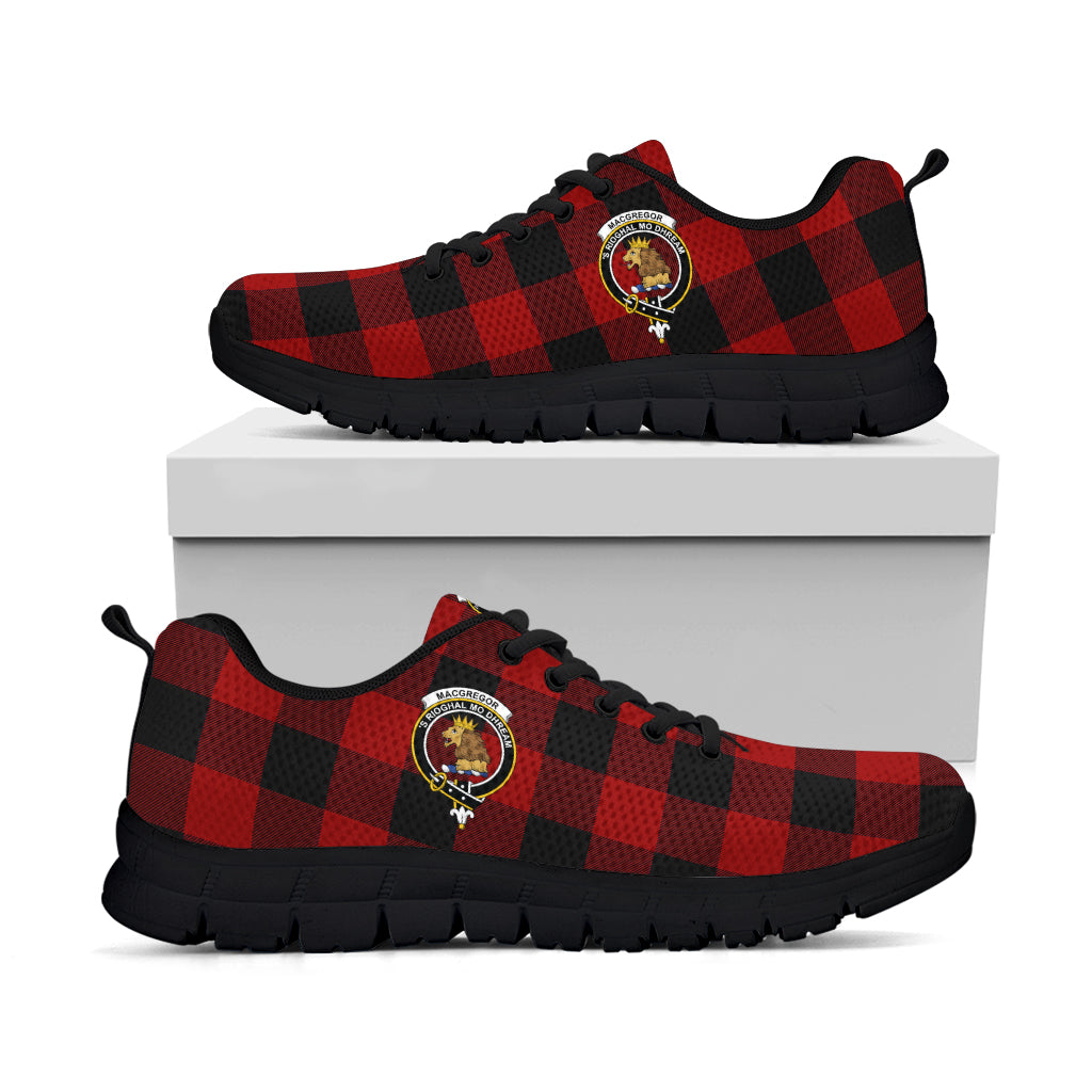 Rob Roy Macgregor Tartan Sneakers with Family Crest - Tartan Vibes Clothing