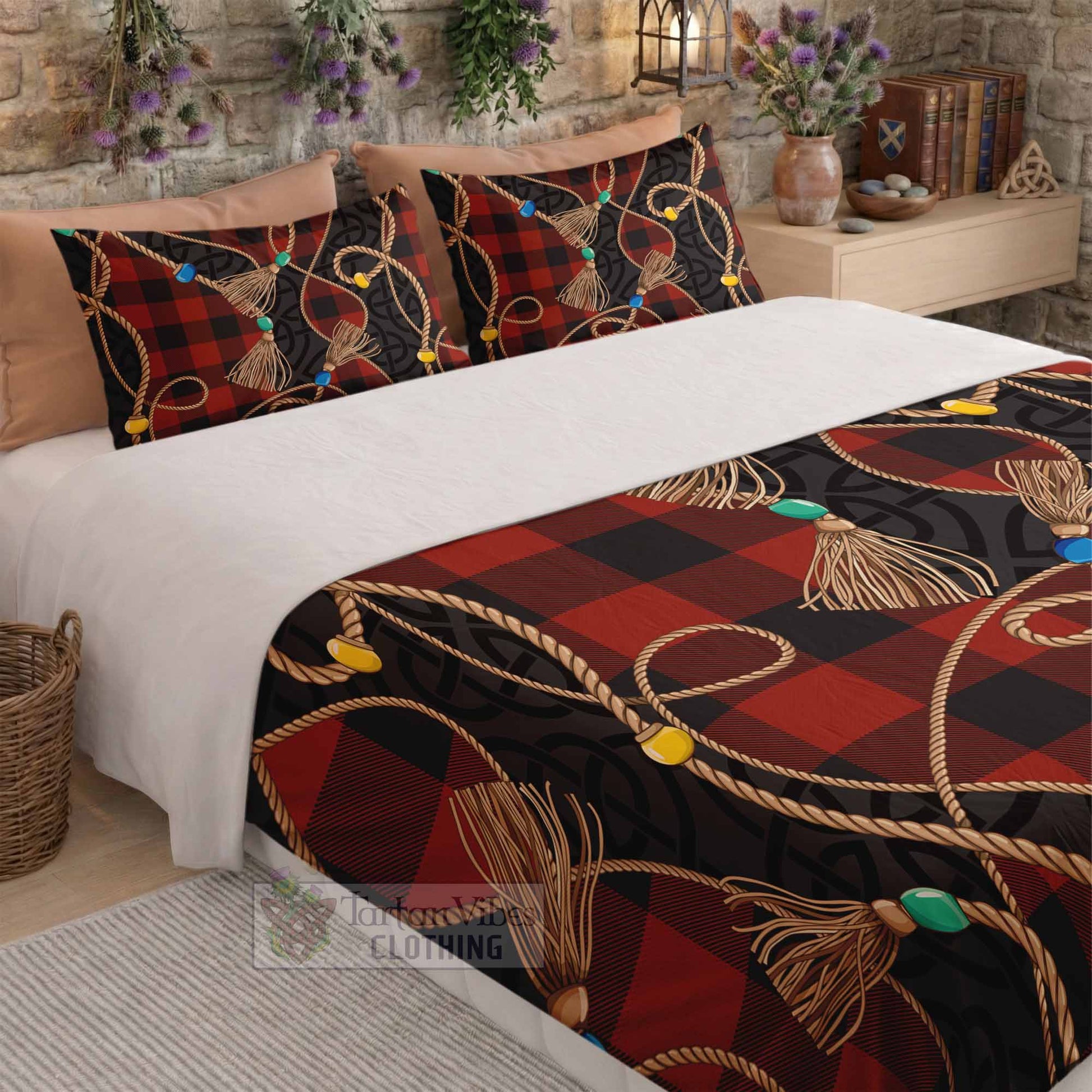 Rob Roy Macgregor Scottish Tartan Twisted Ropes Stylized Bedding Set - Tartan Vibes Clothing