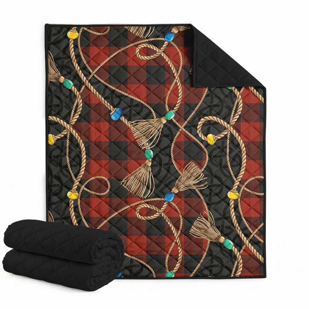 Rob Roy Macgregor Scottish Tartan Twisted Ropes Stylized Premium Quilt Super King Quilt 91" x 110" - Tartan Vibes Clothing