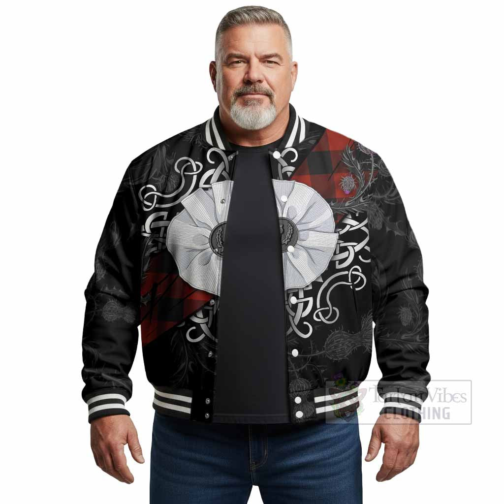 Rob Roy Macgregor Tartan Baseball Jacket Jacobite White Rose - Tartan Vibes Clothing