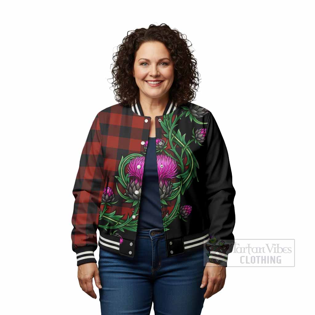 Rob Roy Macgregor Tartan Baseball Jacket Resilient Scottish Thistle - Tartan Vibes Clothing