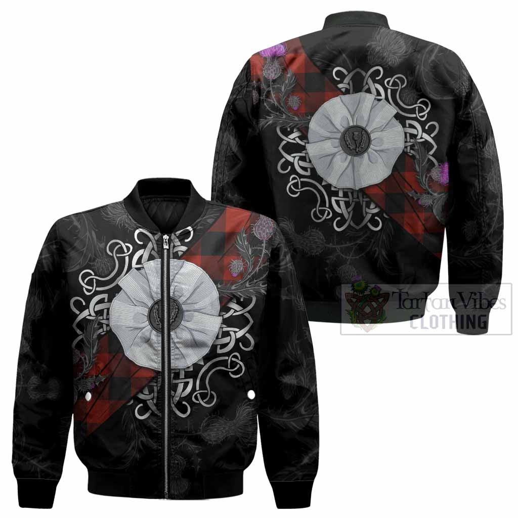 Rob Roy Macgregor Tartan Bomber Jacket Jacobite White Rose - Tartan Vibes Clothing