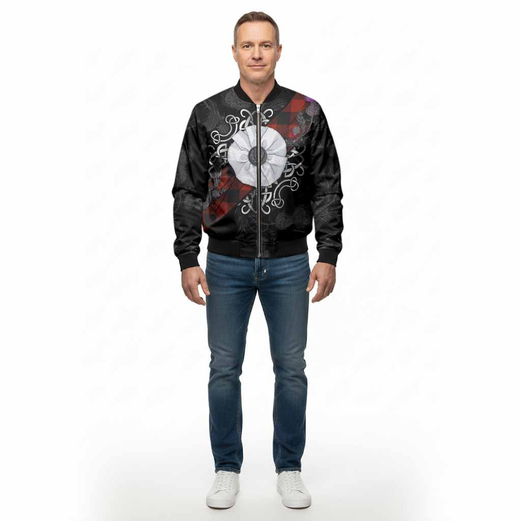 Rob Roy Macgregor Tartan Bomber Jacket Jacobite White Rose - Tartan Vibes Clothing