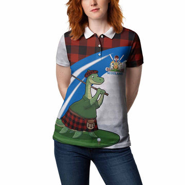 Rob Roy Macgregor Tartan Crest Golf Nessie Women Polo Shirt Loch Ness Monster Sporty Style