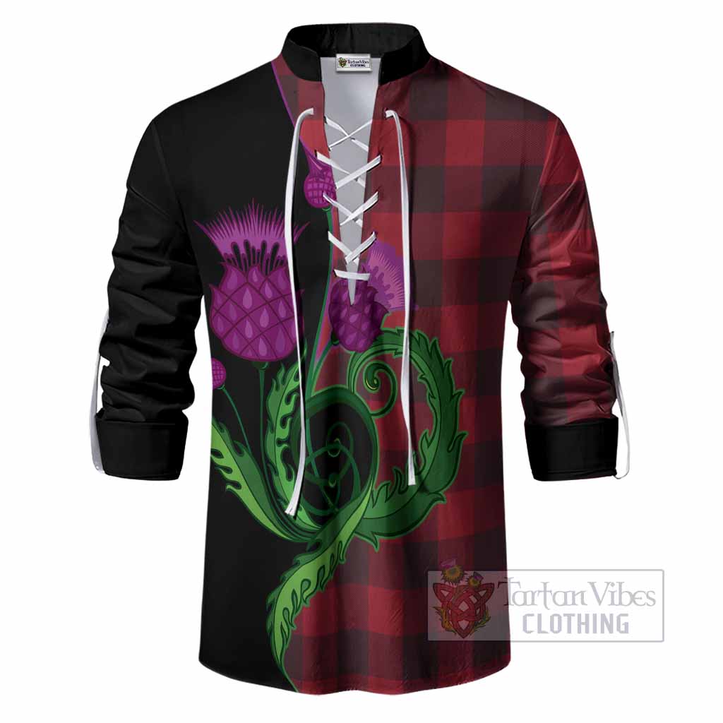 Rob Roy Macgregor Tartan Ghillie Shirt Traditional Scottish Thistle