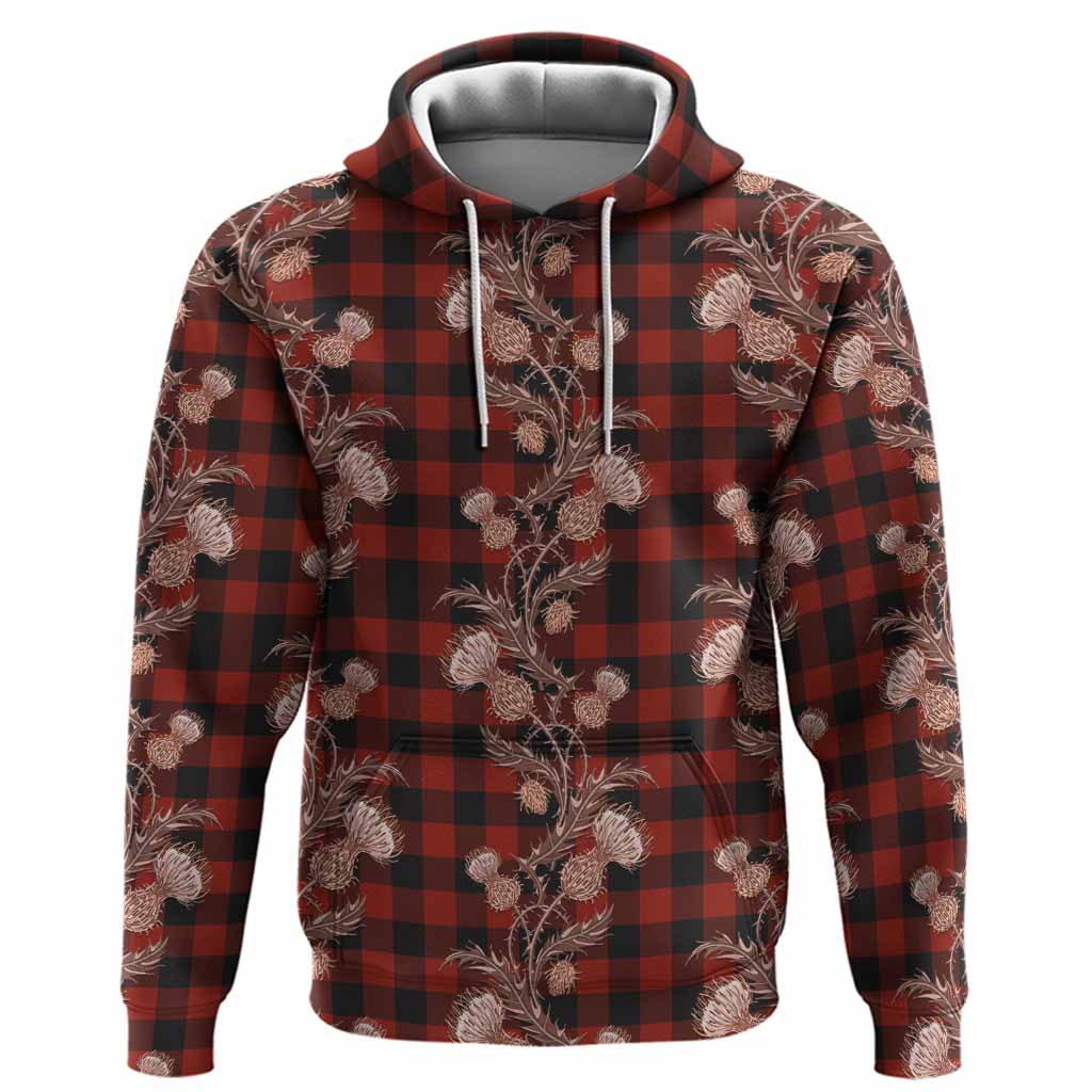 Rob Roy Macgregor Tartan Hoodie Seamless Scottish Thistle Flowers
