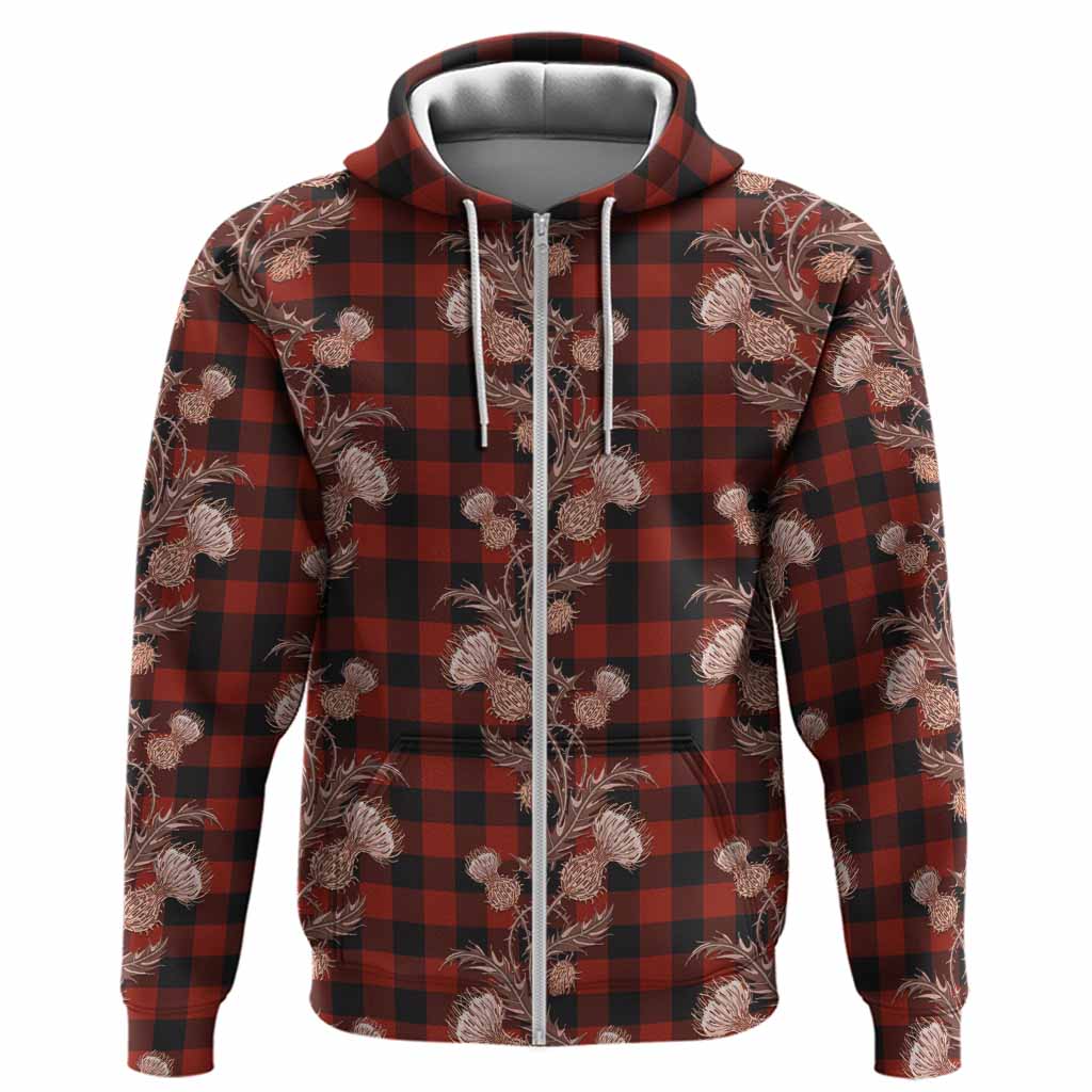 Rob Roy Macgregor Tartan Hoodie Seamless Scottish Thistle Flowers