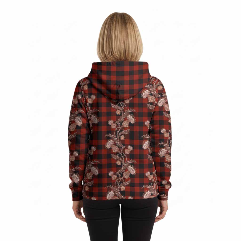 Rob Roy Macgregor Tartan Hoodie Seamless Scottish Thistle Flowers