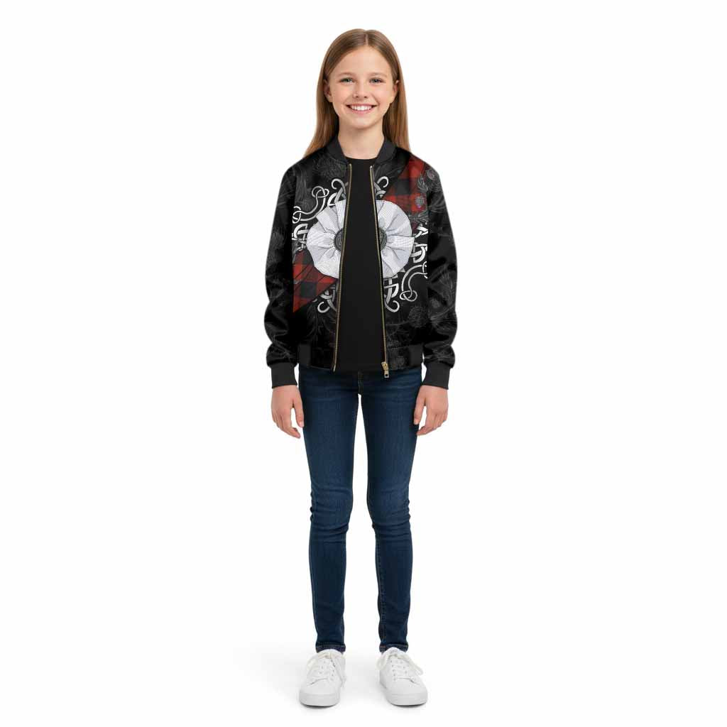 Rob Roy Macgregor Tartan Kid Bomber Jacket Jacobite White Rose - Tartan Vibes Clothing