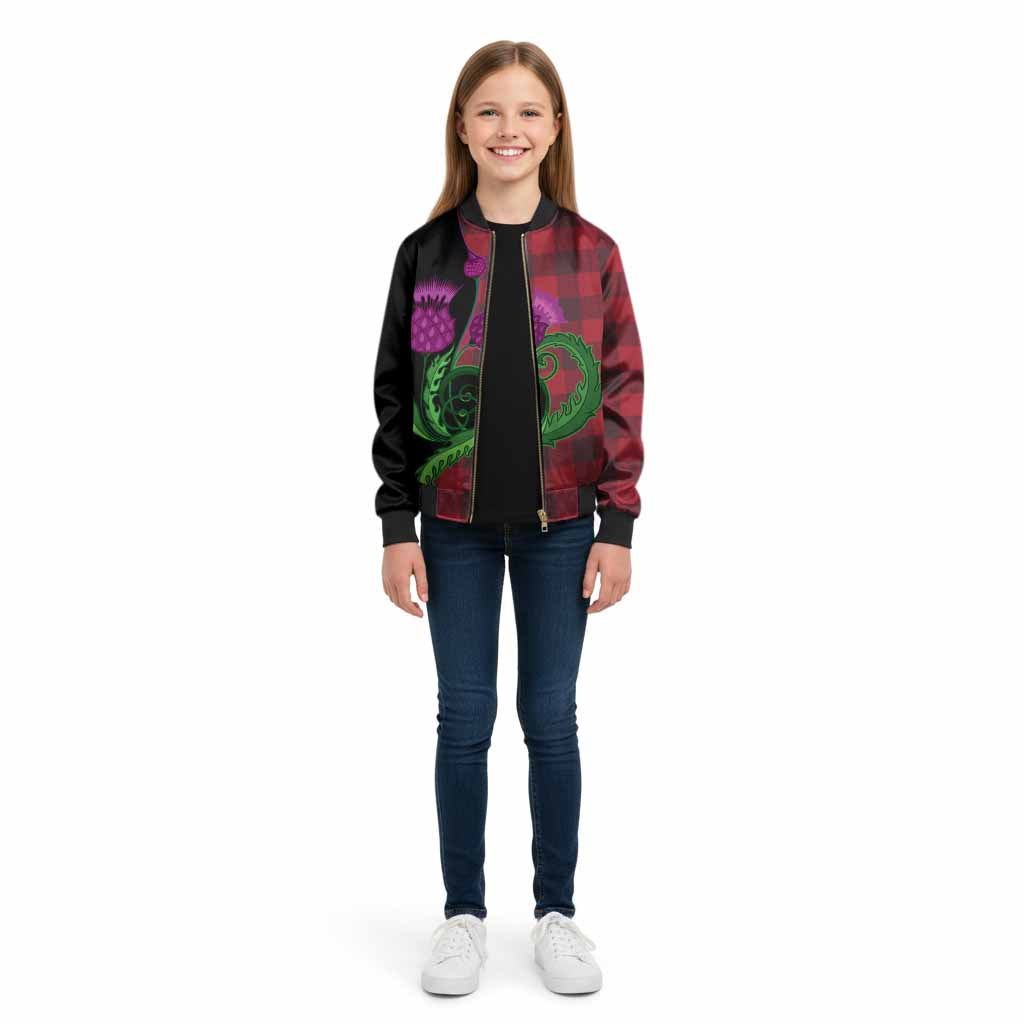 Rob Roy Macgregor Tartan Kid Bomber Jacket Traditional Scottish Thistle