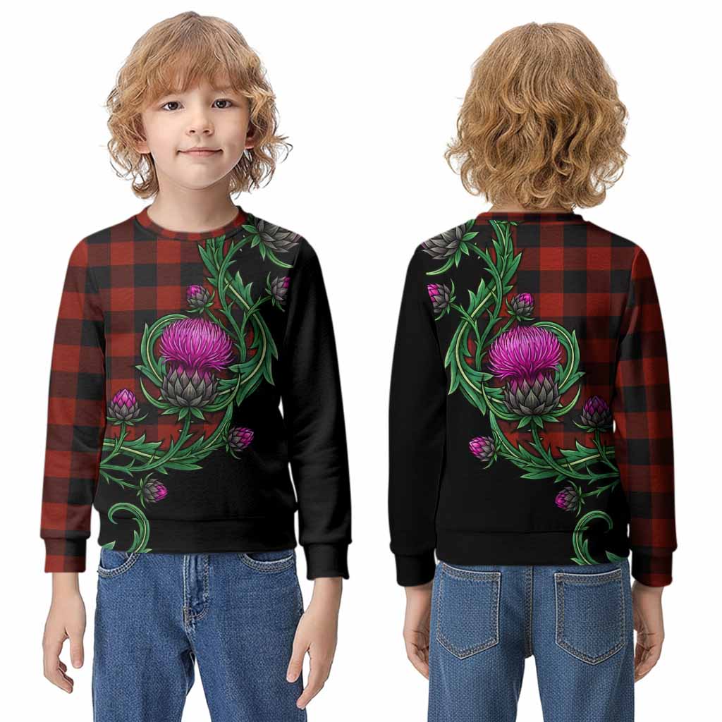 Rob Roy Macgregor Tartan Kid Knitted Sweatshirt Resilient Scottish Thistle - Tartan Vibes Clothing