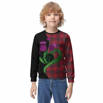 Rob Roy Macgregor Tartan Kid Knitted Sweatshirt Traditional Scottish Thistle