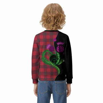 Rob Roy Macgregor Tartan Kid Knitted Sweatshirt Traditional Scottish Thistle