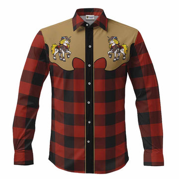 Rob Roy Macgregor Tartan Long Sleeve Button Shirts Rodeo Unicorn Retro Style