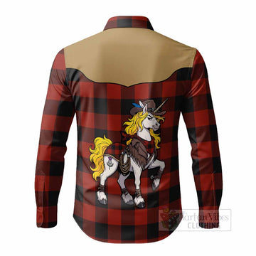 Rob Roy Macgregor Tartan Long Sleeve Button Shirts Rodeo Unicorn Retro Style