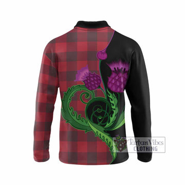 Rob Roy Macgregor Tartan Long Sleeve Polo Shirt Traditional Scottish Thistle