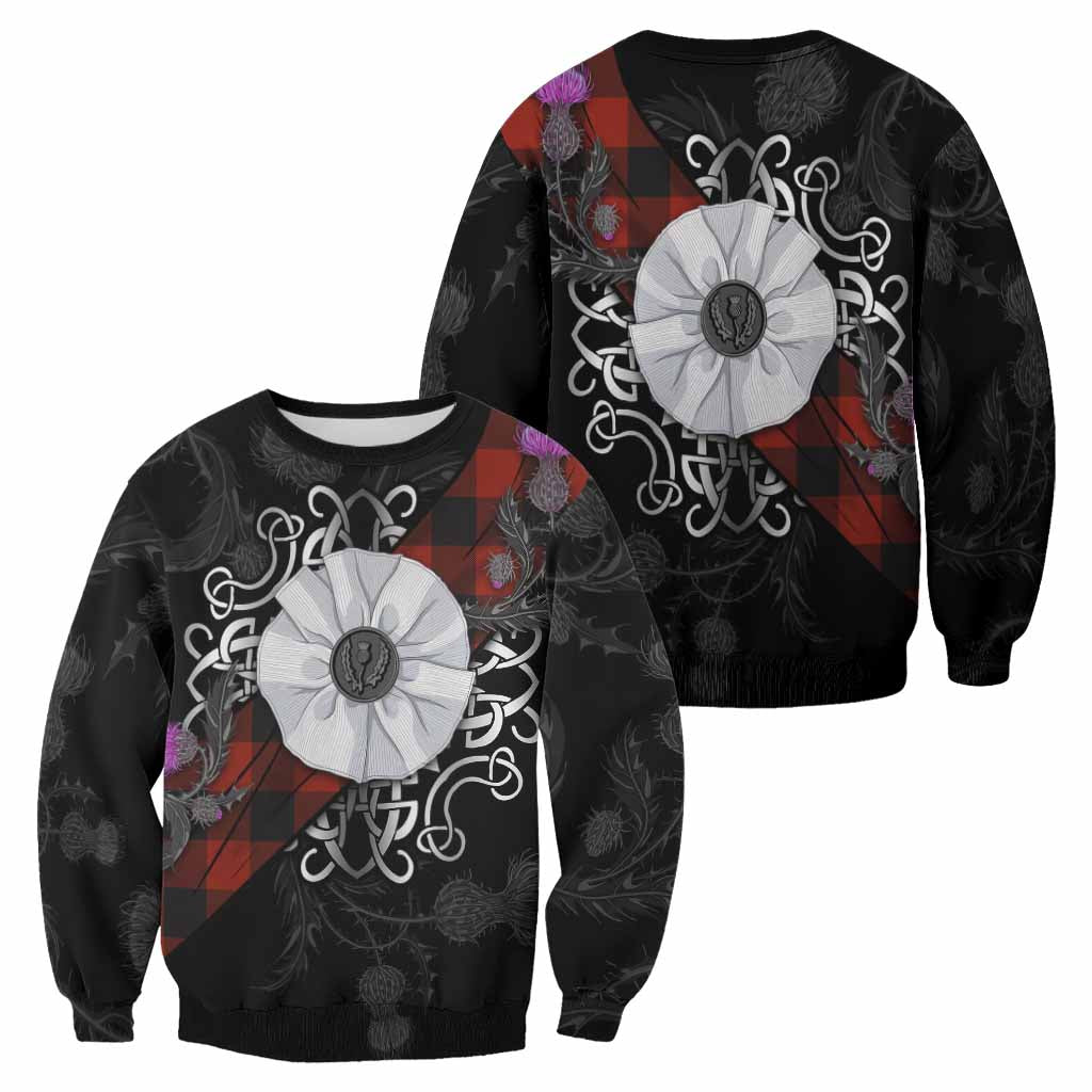 Rob Roy Macgregor Tartan Sweatshirt Jacobite White Rose - Tartan Vibes Clothing