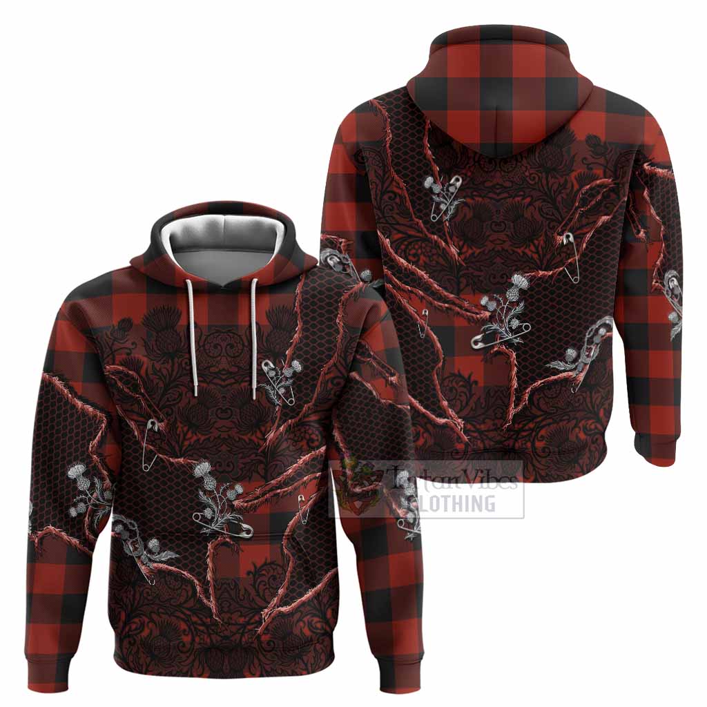 Rob Roy Macgregor Tartan Thistle Dark Gothic Hoodie - Tartan Vibes Clothing