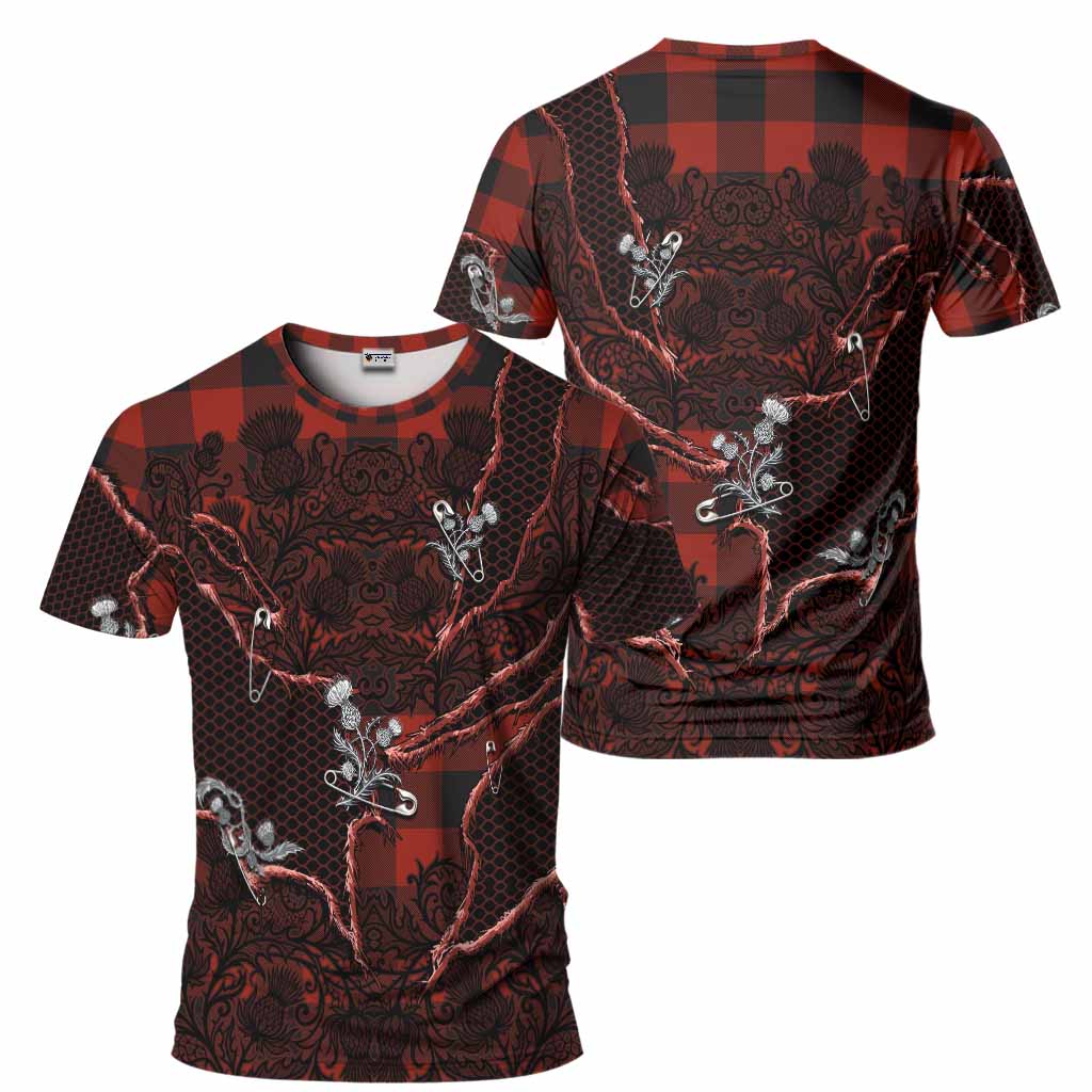 Rob Roy Macgregor Tartan Thistle Dark Gothic T-Shirt - Tartan Vibes Clothing