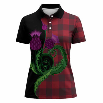 Rob Roy Macgregor Tartan Women Polo Shirt Traditional Scottish Thistle