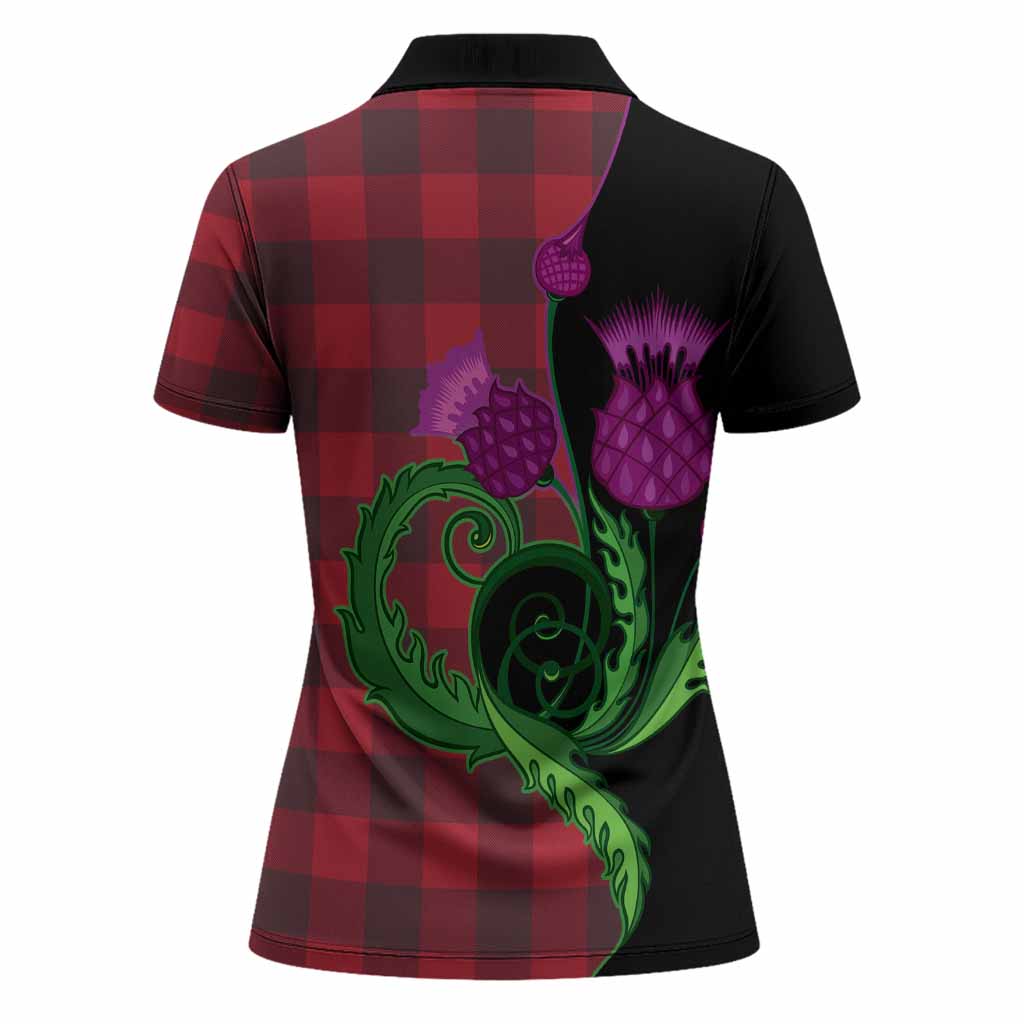 Rob Roy Macgregor Tartan Women Polo Shirt Traditional Scottish Thistle