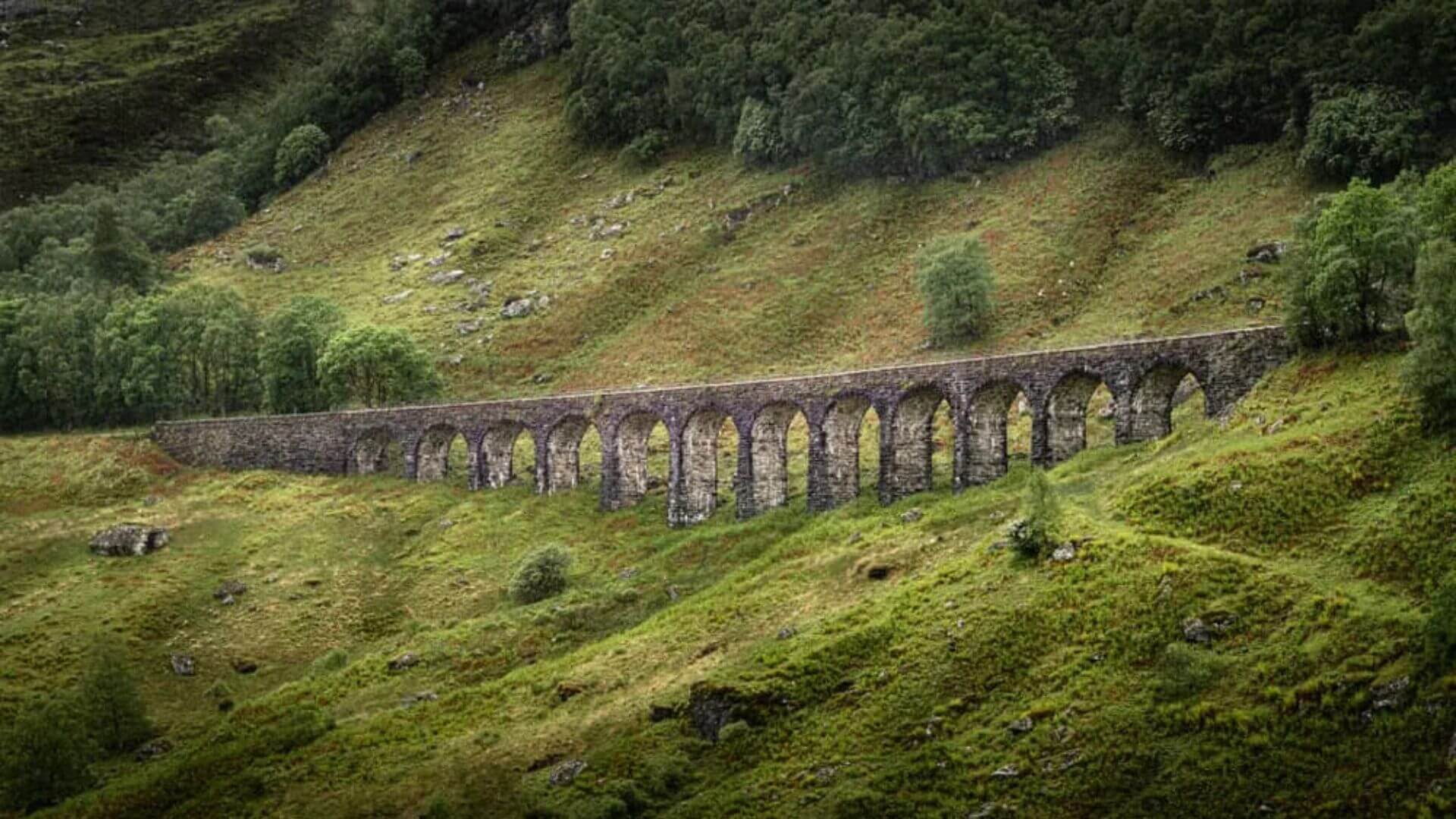 Rob Roy Way stone viaduct trail in the Scottish Highlands