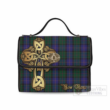 Tartan Vibes Clothing Robb Tartan Waterproof Canvas Bag Golden Thistle Celtic Cross Style