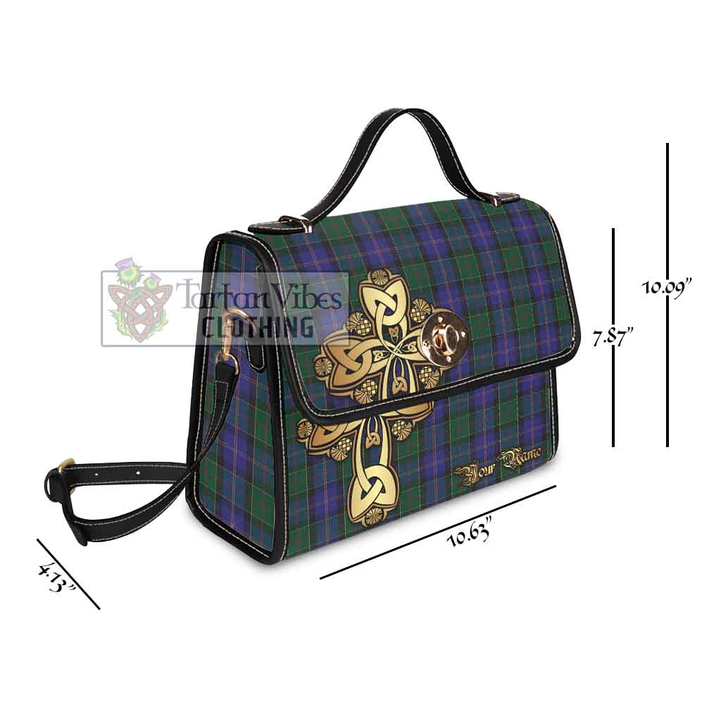 Tartan Vibes Clothing Robb Tartan Waterproof Canvas Bag Golden Thistle Celtic Cross Style