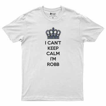 Robb Can't Keep Calm Men's T-Shirt White - Tartan Vibes Clothing