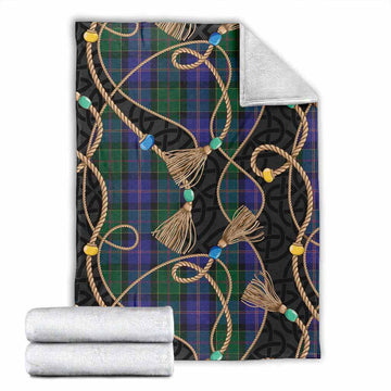Robb Scottish Tartan Twisted Ropes Stylized Blanket X-Large 59 x 79 inches 150 x 200 cm - Tartan Vibes Clothing