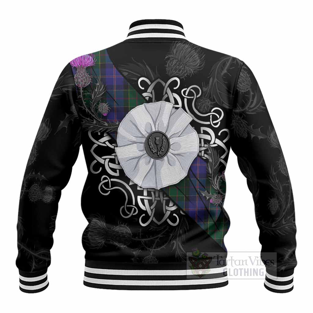 Robb Tartan Baseball Jacket Jacobite White Rose - Tartan Vibes Clothing