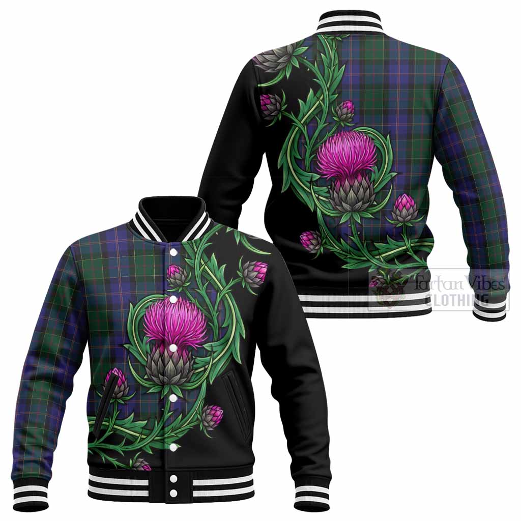 Robb Tartan Baseball Jacket Resilient Scottish Thistle - Tartan Vibes Clothing