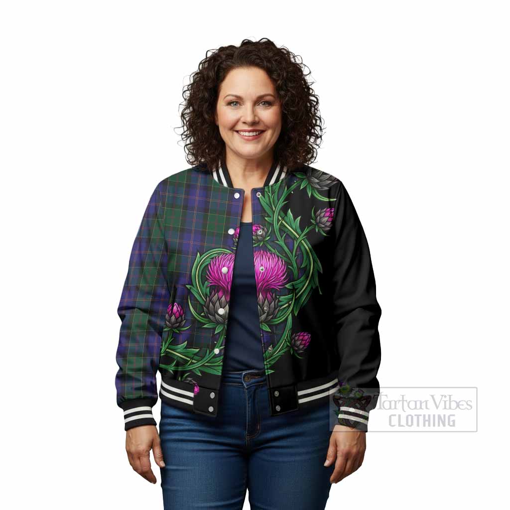 Robb Tartan Baseball Jacket Resilient Scottish Thistle - Tartan Vibes Clothing