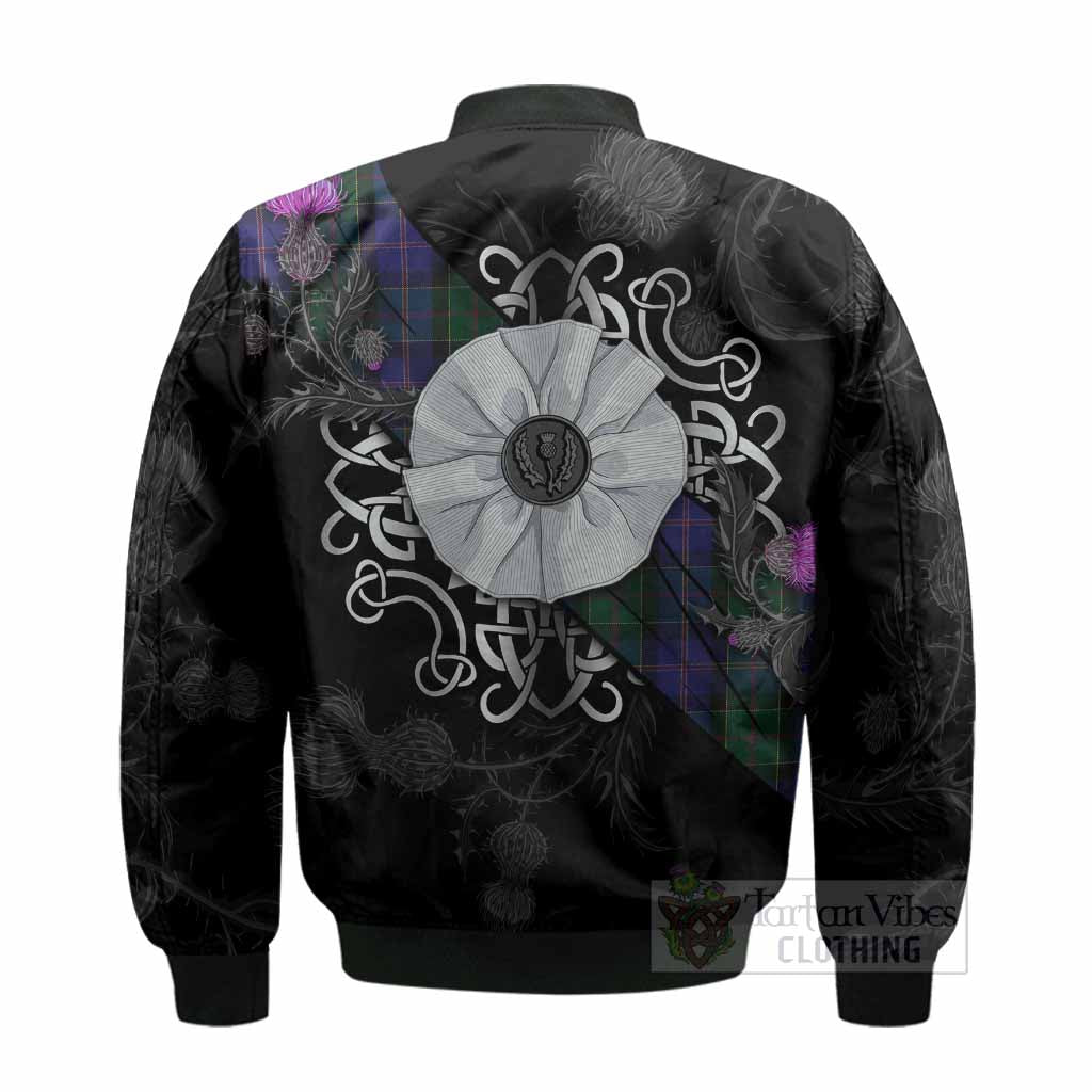 Robb Tartan Bomber Jacket Jacobite White Rose - Tartan Vibes Clothing