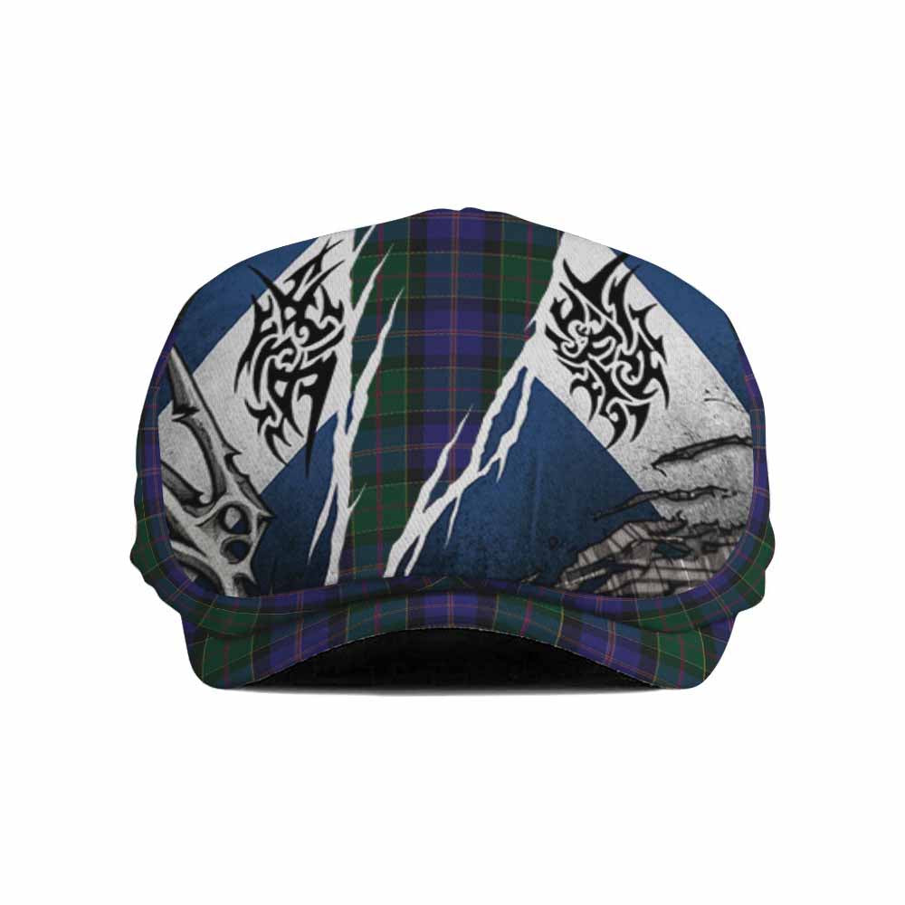 Robb Tartan Flat Cap, Jeff Cap Scotland Flag Ripped Tribal Design