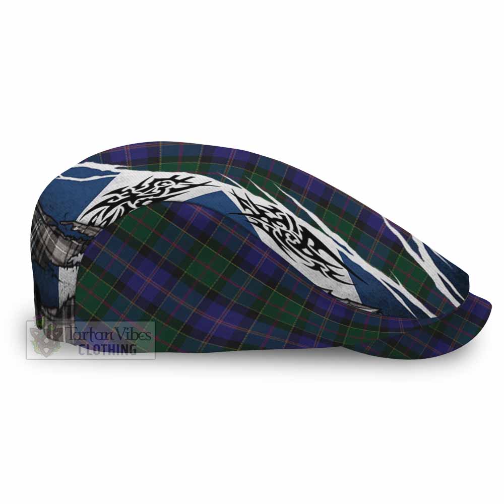 Robb Tartan Flat Cap, Jeff Cap Scotland Flag Ripped Tribal Design