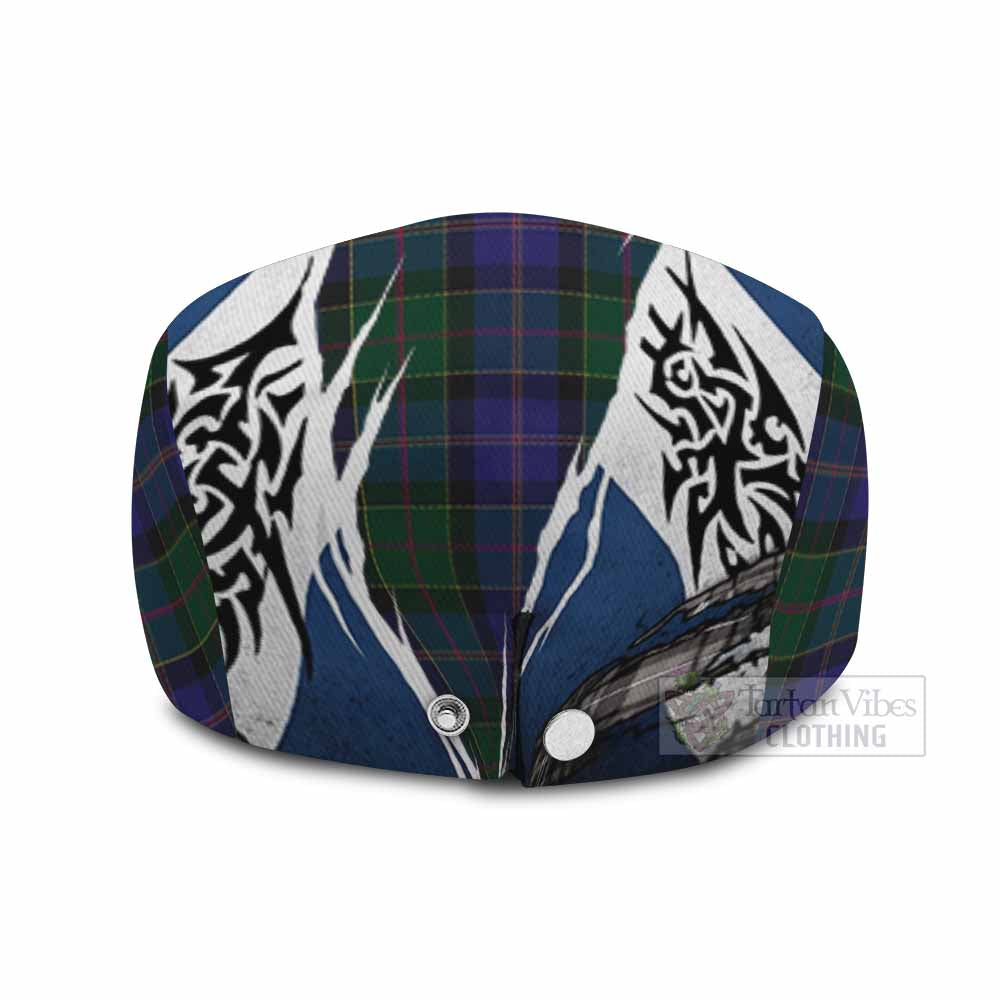 Robb Tartan Flat Cap, Jeff Cap Scotland Flag Ripped Tribal Design