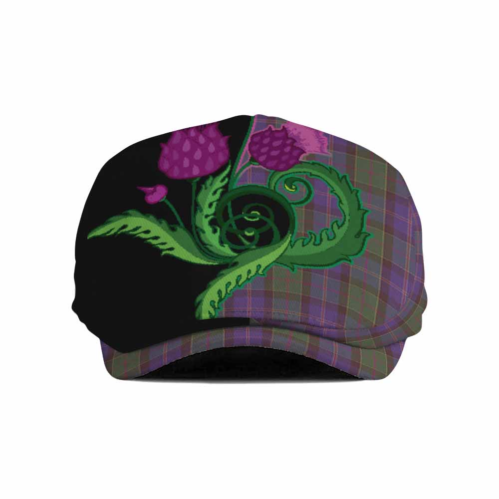 Robb Tartan Flat Cap, Jeff Cap Traditional Scottish Thistle