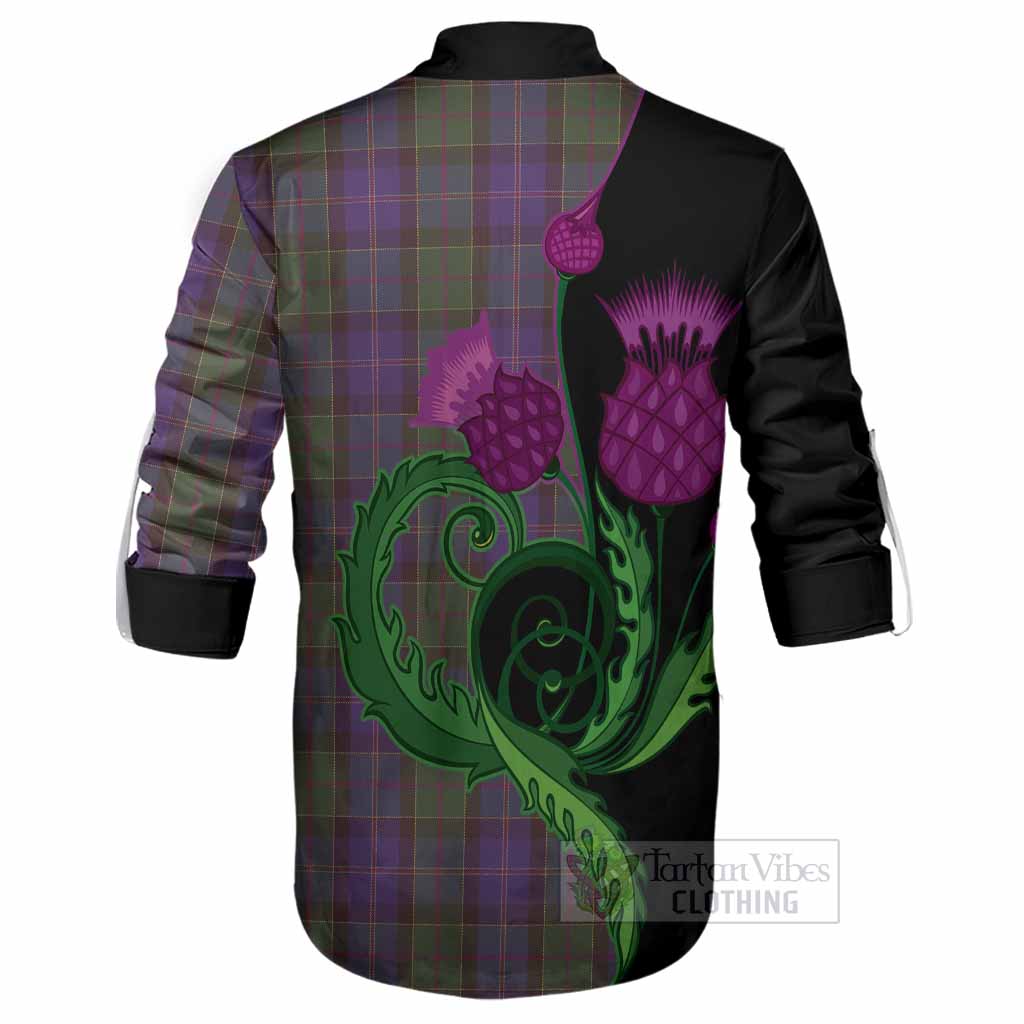 Robb Tartan Ghillie Shirt Traditional Scottish Thistle