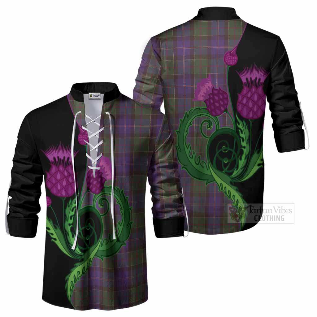 Robb Tartan Ghillie Shirt Traditional Scottish Thistle
