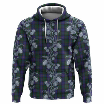 Robb Tartan Hoodie Seamless Scottish Thistle Flowers