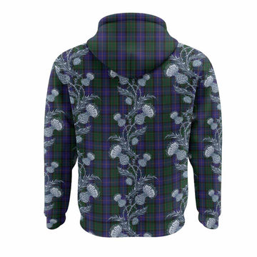 Robb Tartan Hoodie Seamless Scottish Thistle Flowers