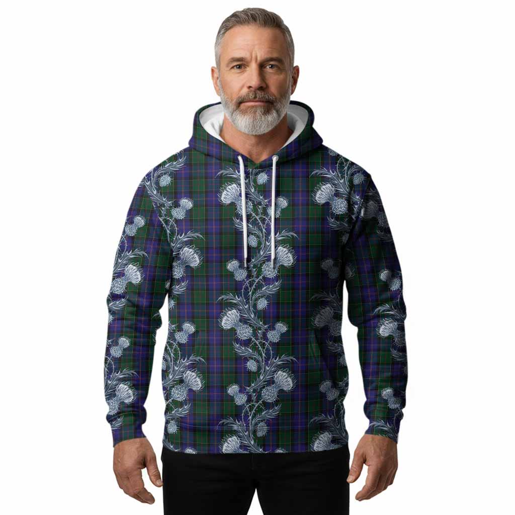 Robb Tartan Hoodie Seamless Scottish Thistle Flowers