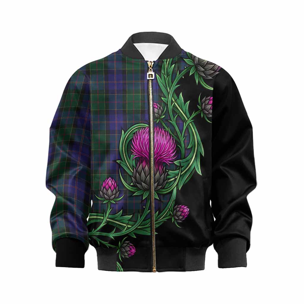Robb Tartan Kid Bomber Jacket Resilient Scottish Thistle Kid XS - Tartan Vibes Clothing